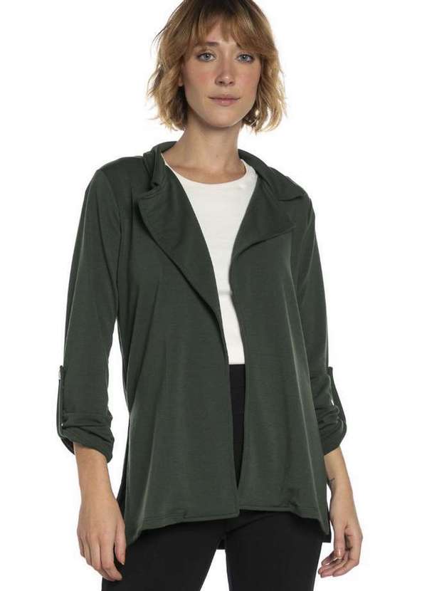 Polo Wear Casaco Feminino Moletinho Liso Polo Wear Verde Escuro Verde  Escuro