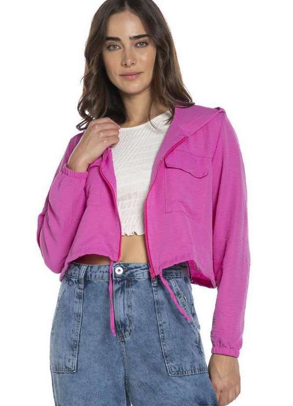 Polo Wear - Jaqueta Curta Feminina Malha Lisa Polo Wear Rosa Escuro Rosa Escuro
