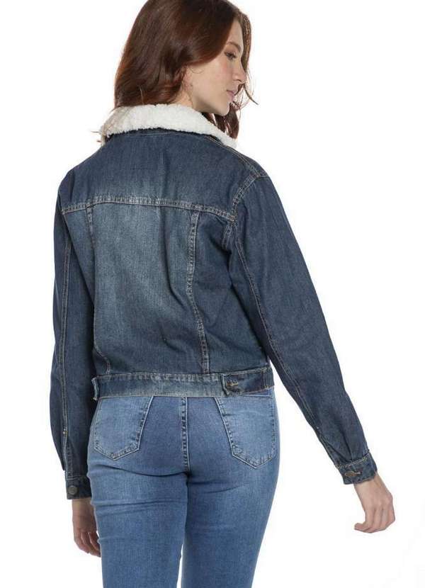 Polo Wear Jaqueta Feminina Jeans Destroyed Polo Wear Jeans Escuro Jeans  Escuro