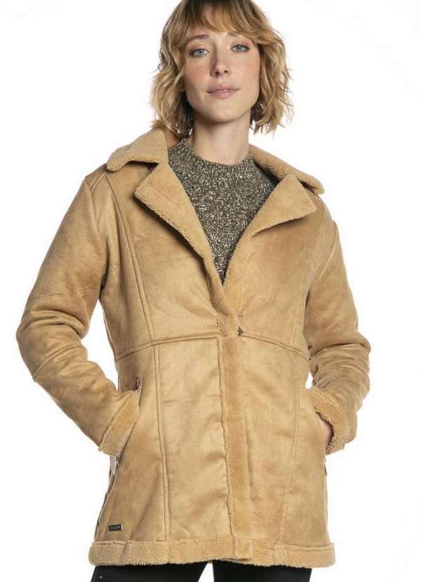 Polo Wear - Jaqueta Feminina Malha Wonderlust Lisa Polo Wear Bege Médio Bege Médio
