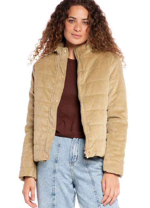 Polo Wear - Jaqueta Feminina Nylon Puffer Lisa Polo Wear Verde Médio Verde Médio