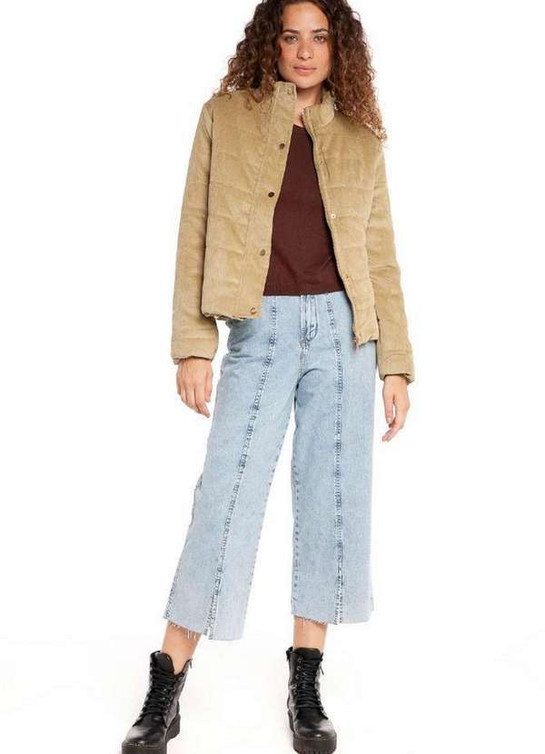 Polo Wear Jaqueta Feminina Nylon Puffer Lisa Polo Wear Verde Médio Verde  Médio