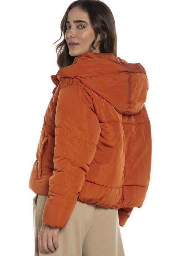 Polo Wear Jaqueta Feminina Puffer Ajustável Polo Wear Laranja Escuro  Laranja Escuro