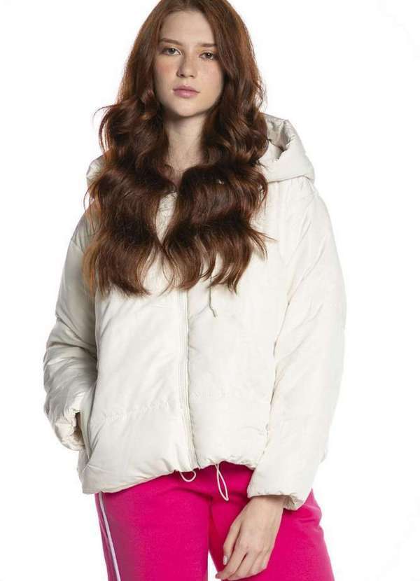 Polo Wear - Jaqueta Feminina Puffer Ajustável Polo Wear Off White Off White