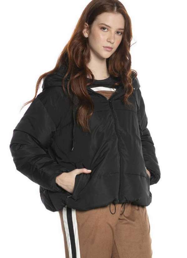 Polo Wear - Jaqueta Feminina Puffer Ajustável Polo Wear Preto Preto