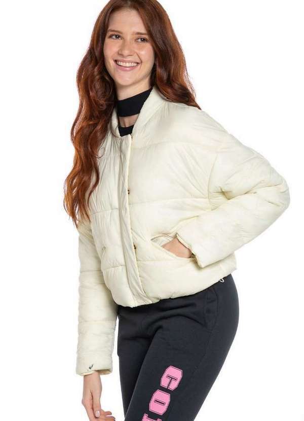 Polo Wear - Jaqueta Feminina Puffer Lisa Bolsos Polo Wear Off White Off White