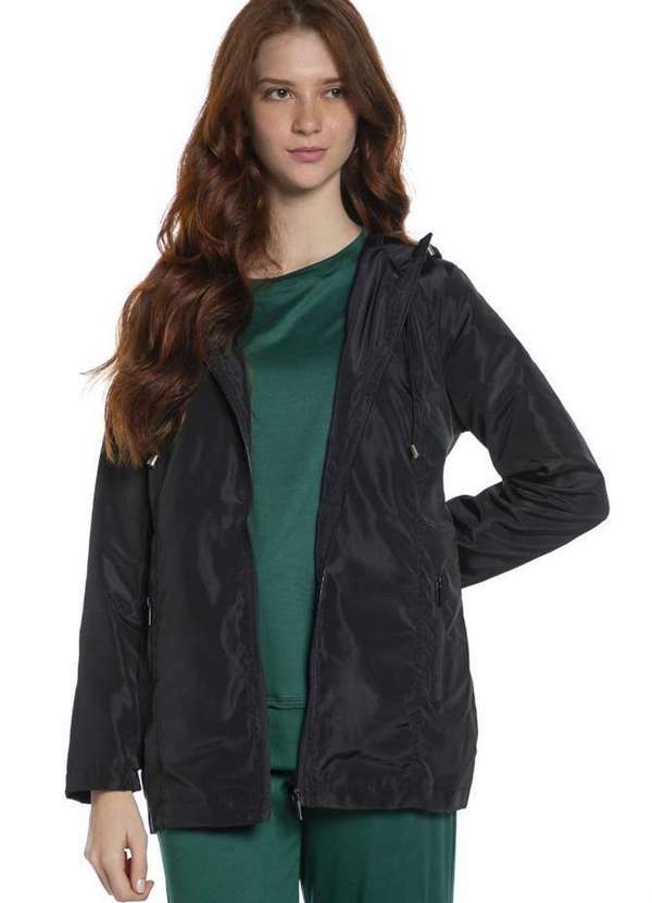 Polo Wear Parka Feminina Nylon Wonderlust Lisa Polo Wear Preto Preto