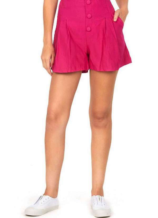 Polo Wear - Short Feminino Bengaline Polo Wear Rosa Escuro Rosa Escuro