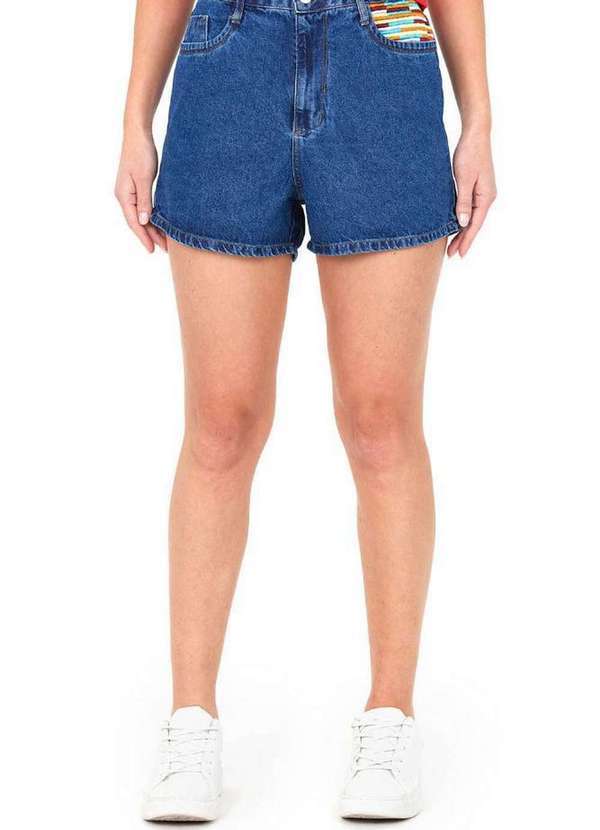 Polo Wear - Short Feminino Jeans Bolsos Polo Wear Jeans Médio Jeans Médio