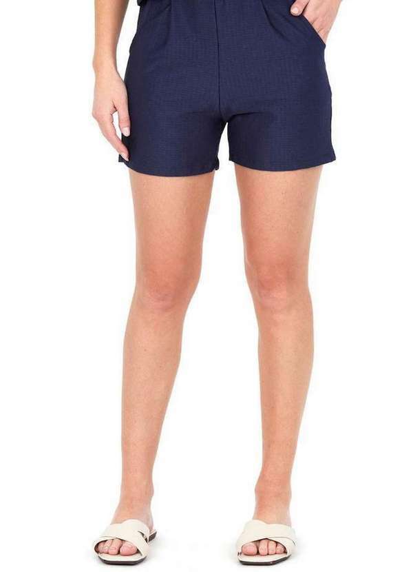 Polo Wear - Short Feminino Pence Frontal Polo Wear Azul Escuro Azul Escuro