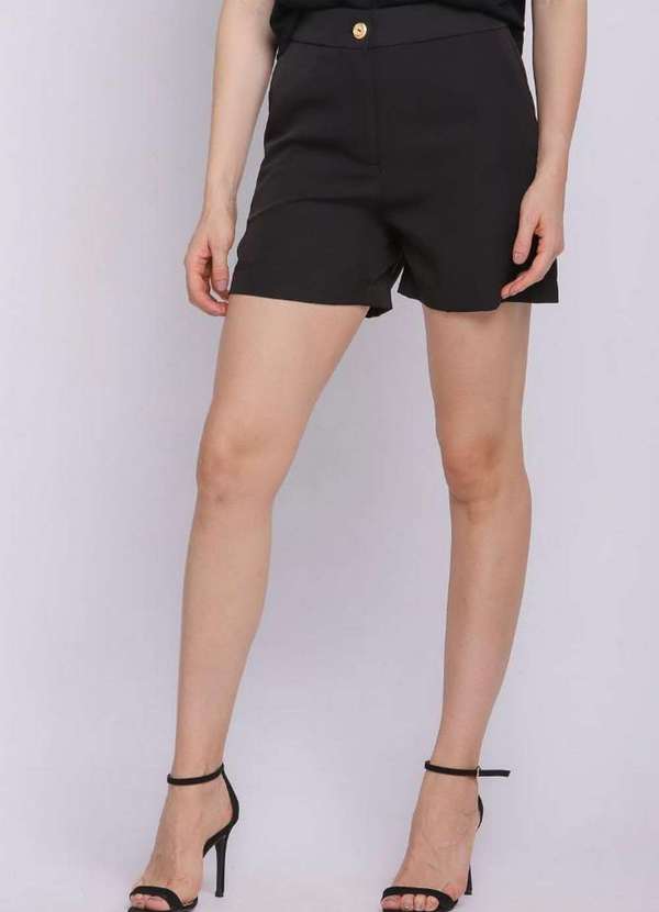 Short Feminino Viscose Alfaiataria Polo Wear Preto Preto Polo Wear Oficial