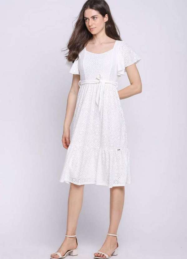 Polo Wear - Vestido Lese Coleção Longo Amarração Polo Wear Off White Off White