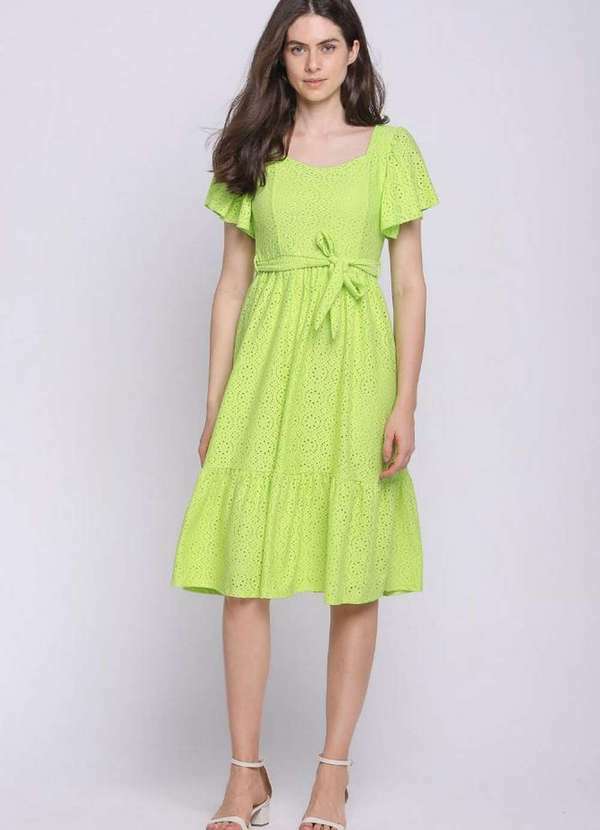 Polo Wear - Vestido Lese Coleção Longo Amarração Polo Wear Verde Claro Verde Claro