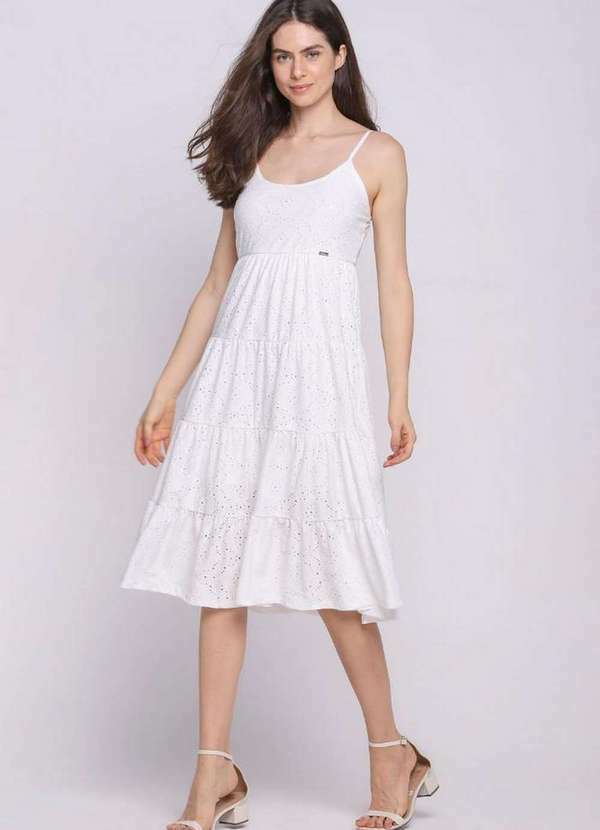 Polo Wear - Vestido Lese Coleção Regatinha Longo Polo Wear Off White Off White