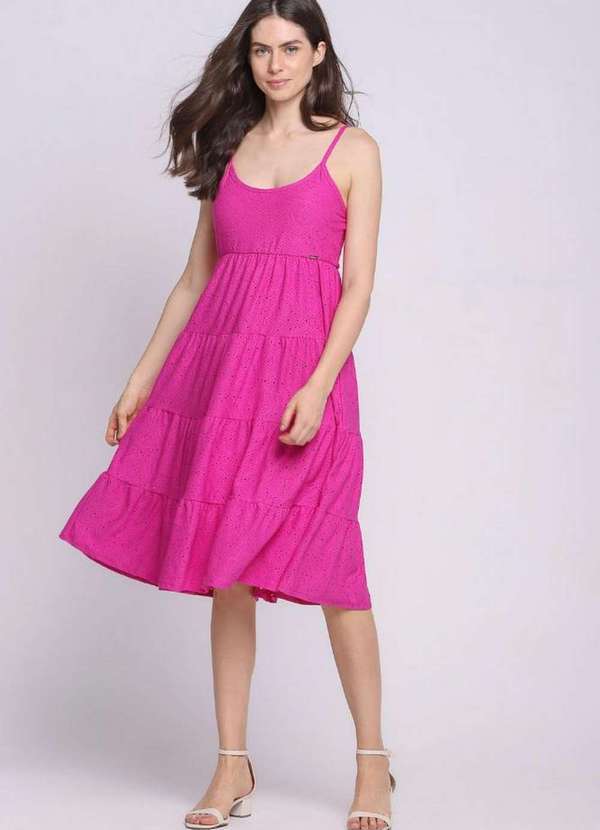 Polo Wear - Vestido Lese Coleção Regatinha Longo Polo Wear Rosa Escuro Rosa Escuro