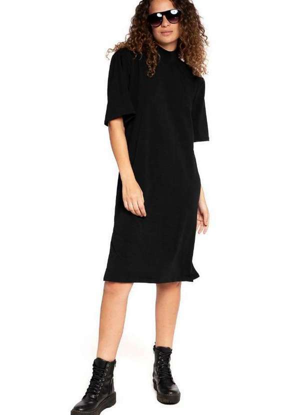 Polo Wear - Vestido Midi Gola Alta Polo Wear Preto Preto