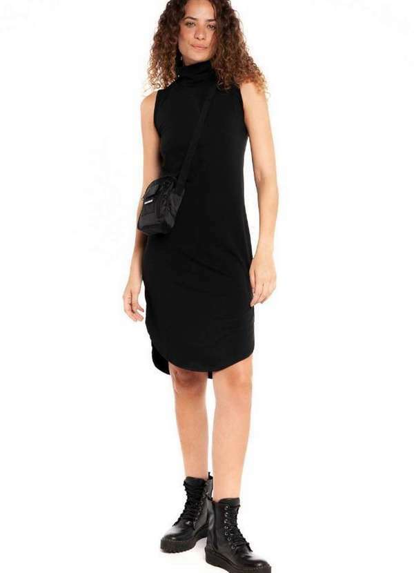 Polo Wear - Vestido Midi Malha Coleção Liso Polo Wear Preto Preto