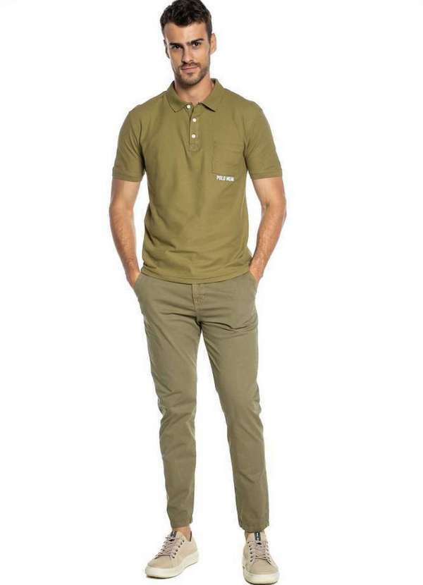 Polo Wear - Calça Masculina Alfaiatária Trapézio Polo Wear Verde Médio Verde Médio