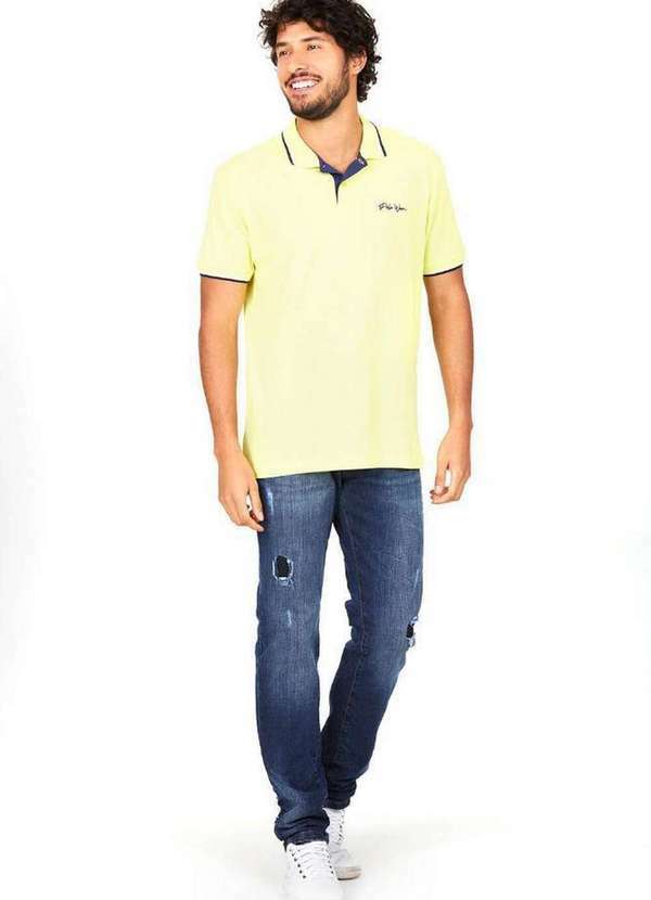 Polo Wear - Calça Masculina Jeans Slim Destroyed Polo Wear Jeans Escuro Jeans Escuro