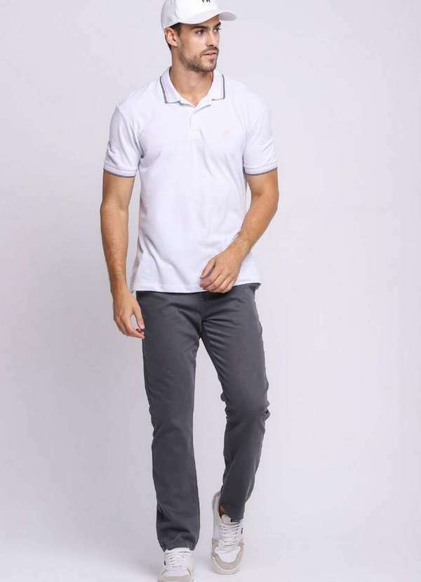 Polo Wear - Calça Masculina Sarja Confort Jerry Polo Wear Cinza Escuro Cinza Escuro
