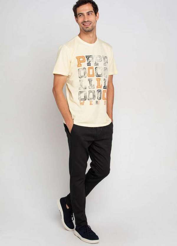 Polo Wear - Calça Masculina Sarja Jogger Andrews Polo Wear Preto Preto
