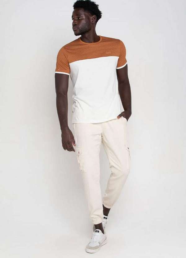 Polo Wear - Calça Masculina Sarja Jogger Cargo Polo Wear Off White Off White
