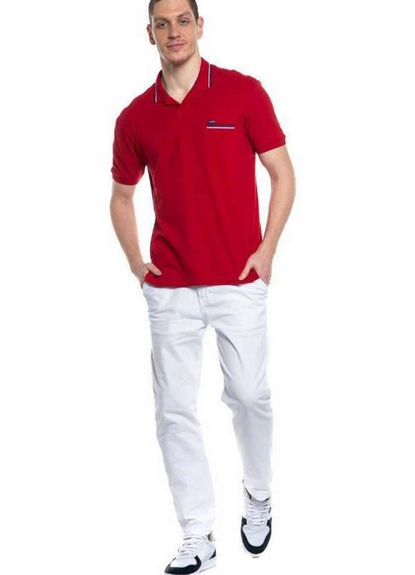 Polo Wear - Calça Masculina Sarja Senna Trapézio Polo Wear Branco Branco
