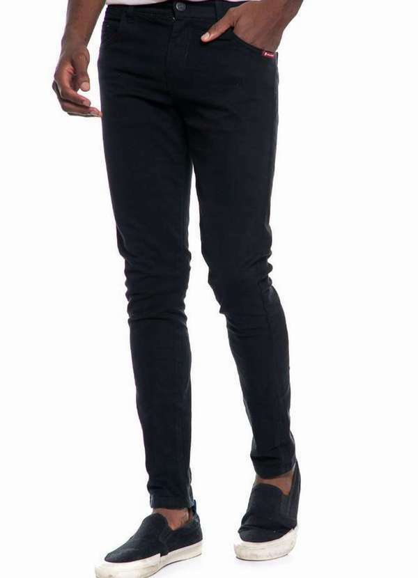 Polo Wear - Calça Masculina Sarja Skinny Básica Polo Wear Preto Preto