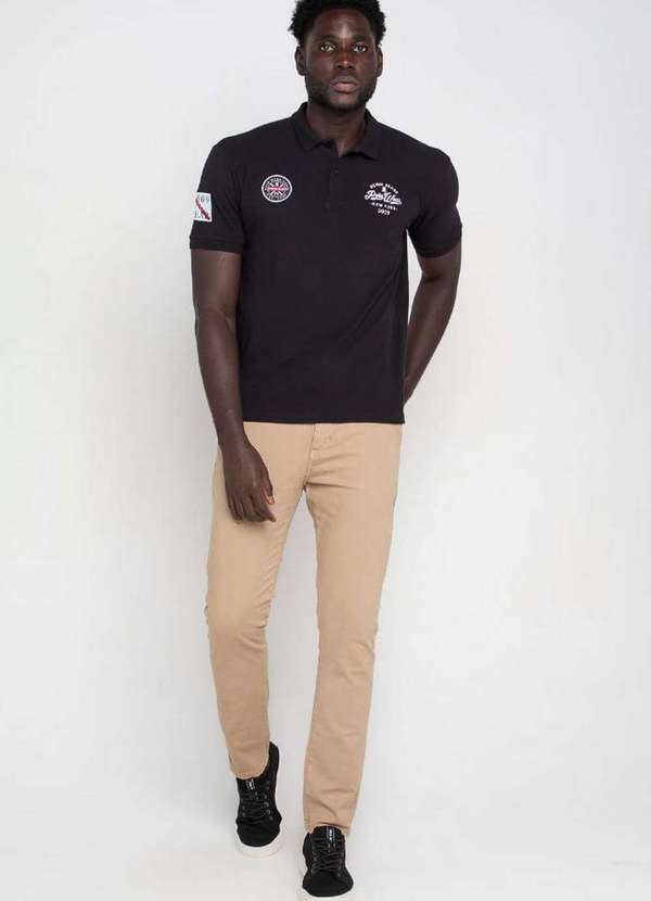 Polo Wear - Calça Masculina Sarja Slim Senna Polo Wear Caqui Escuro Caqui Escuro