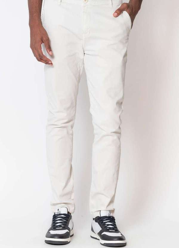 Polo Wear - Calça Sarja Masculina Slim Asper Polo Wear Bege Médio Bege Médio
