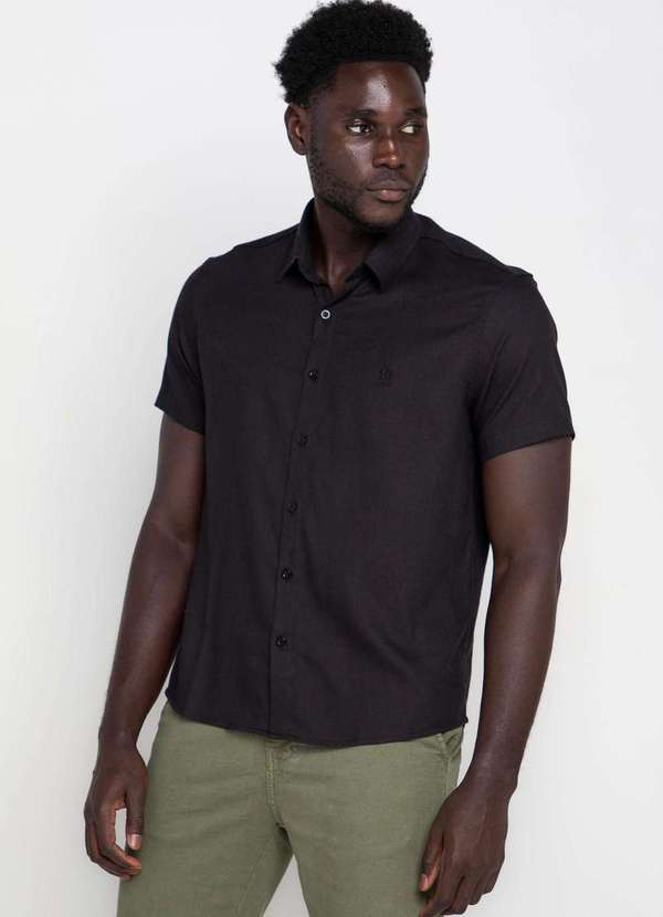 Polo Wear - Camisa Masculina Flex Polo Wear Preto Preto
