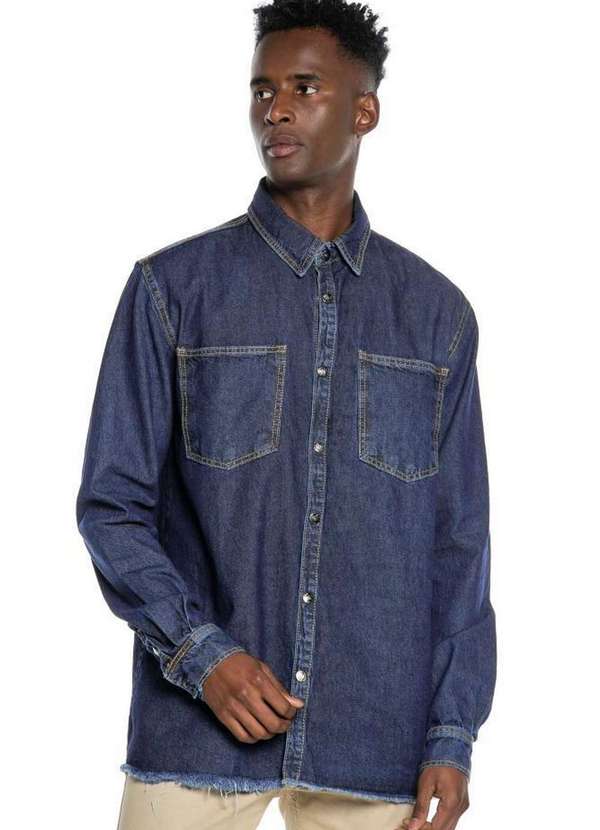 Polo Wear - Camisa Masculina Jeans Vintage Polo Wear Jeans Médio Jeans Médio