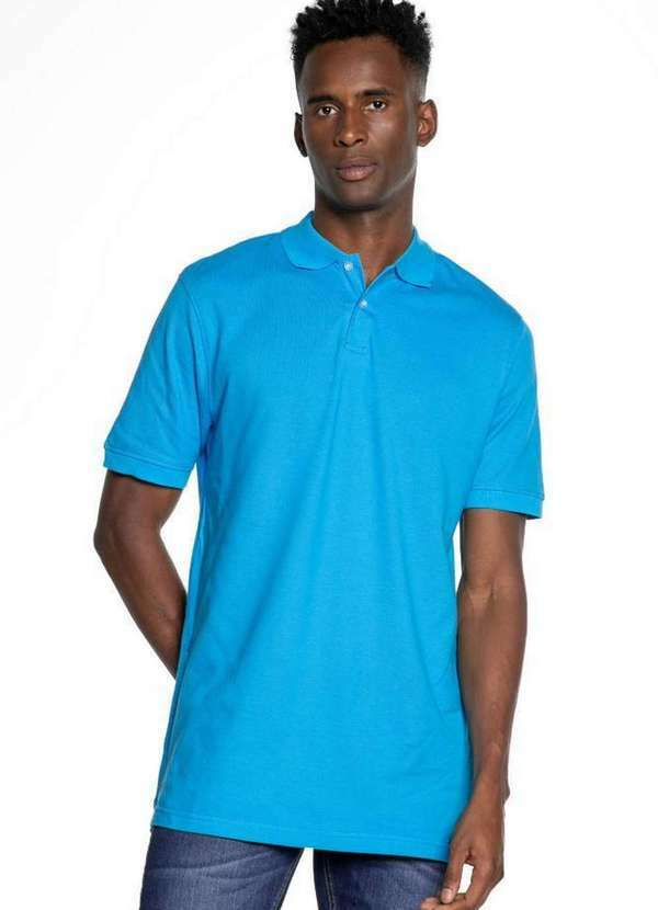 Polo Wear - Polo Masculina Piquet Básica Clássica Lisa Polo Wear Azul Claro Azul Claro
