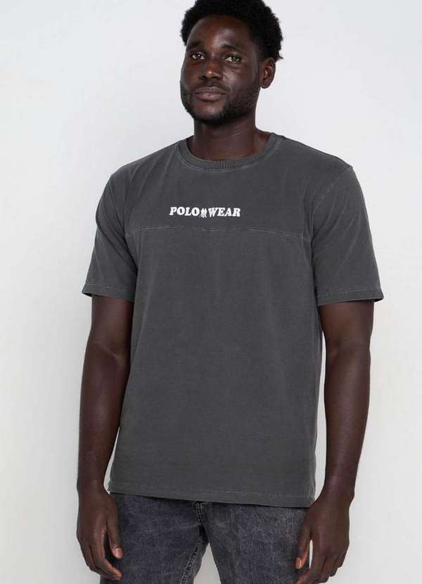Polo Wear Camiseta Masculina Algodão Estonada Polo Wear Preto Preto