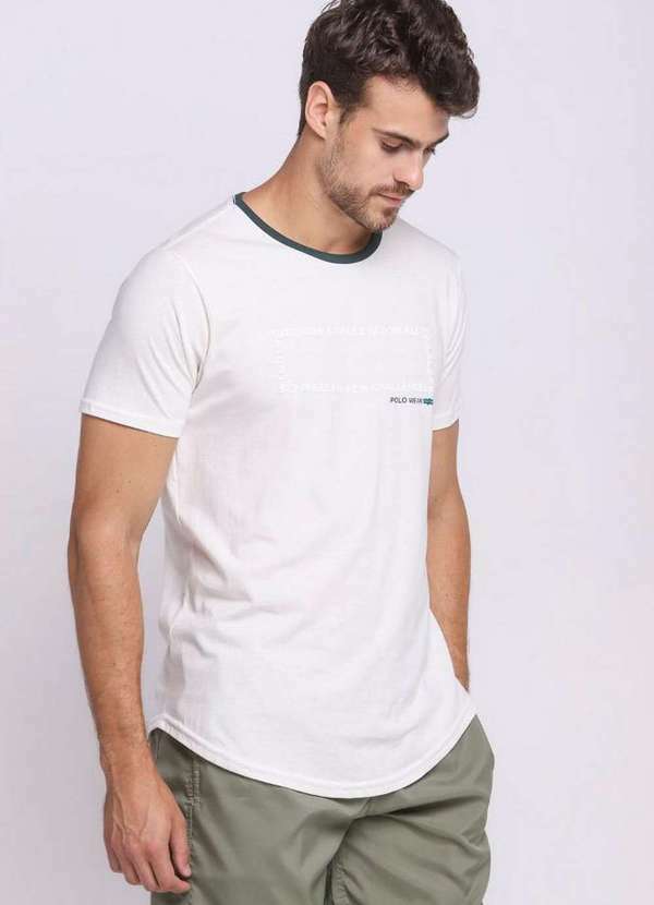 Polo Wear - Camiseta Masculina Algodão Lisa Polo Wear Off White Off White