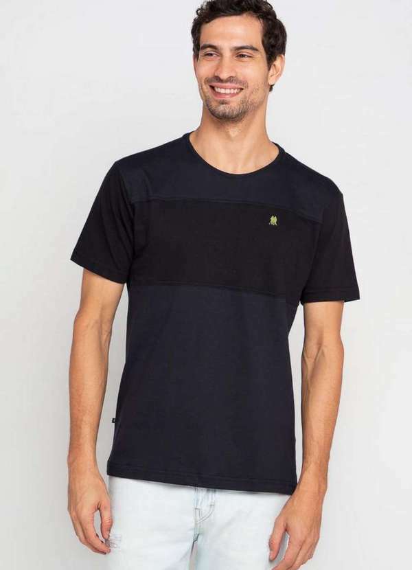 Polo Wear - Camiseta Masculina Algodão Logo Bordado Polo Wear Preto Preto