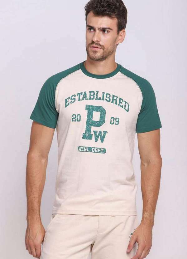 Polo Wear - Camiseta Masculina Algodão Raglan Polo Wear Verde Escuro Verde Escuro