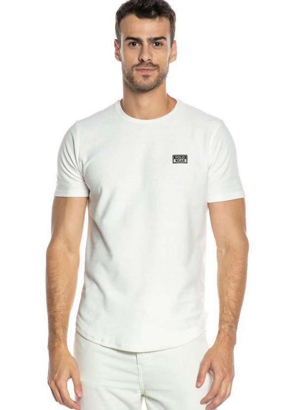 Polo Wear - Camiseta Masculina Alongada Polo Wear Off White Off White