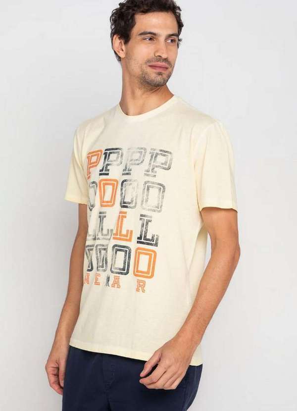 Polo Wear - Camiseta Masculina Estampa Letras Polo Wear Amarelo Claro Amarelo Claro