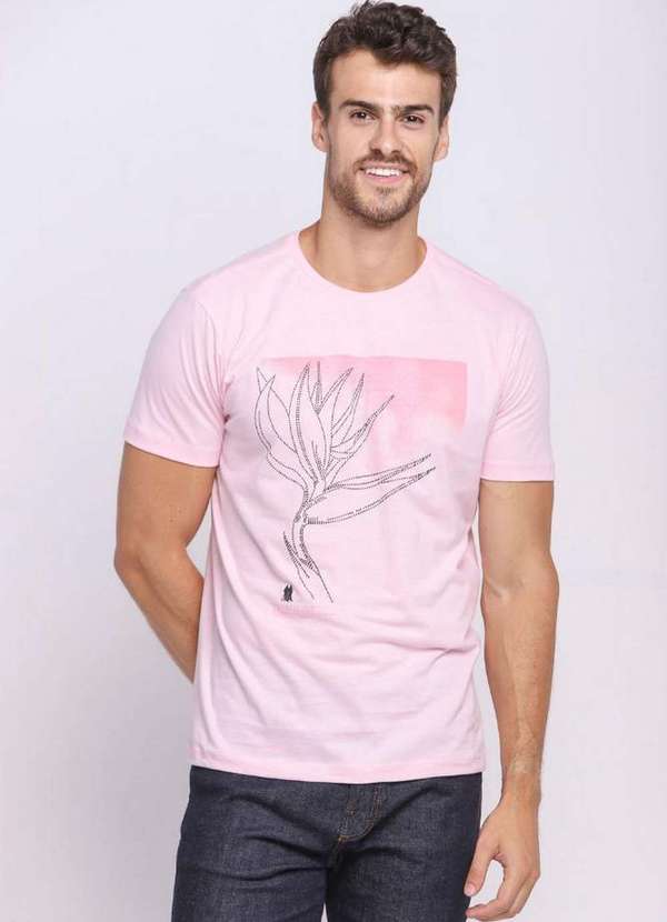 Polo Wear - Camiseta Masculina Estampa Pontilhada Polo Wear Rosa Claro Rosa Claro