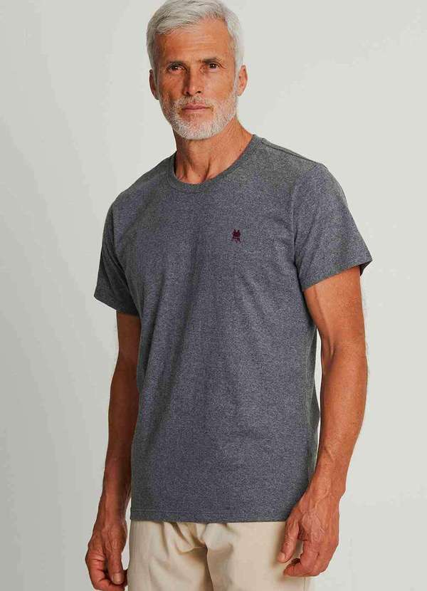 Polo Wear - Camiseta Masculina Logo Bordado Polo Wear Mescla Escuro Mescla Escuro