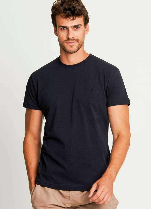 Polo Wear - Camiseta Masculina Logo Bordado Polo Wear Preto Preto