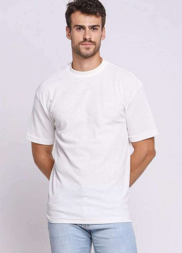 Polo Wear - Camiseta Masculina Malha Aplique Logo Polo Wear Off White Off White