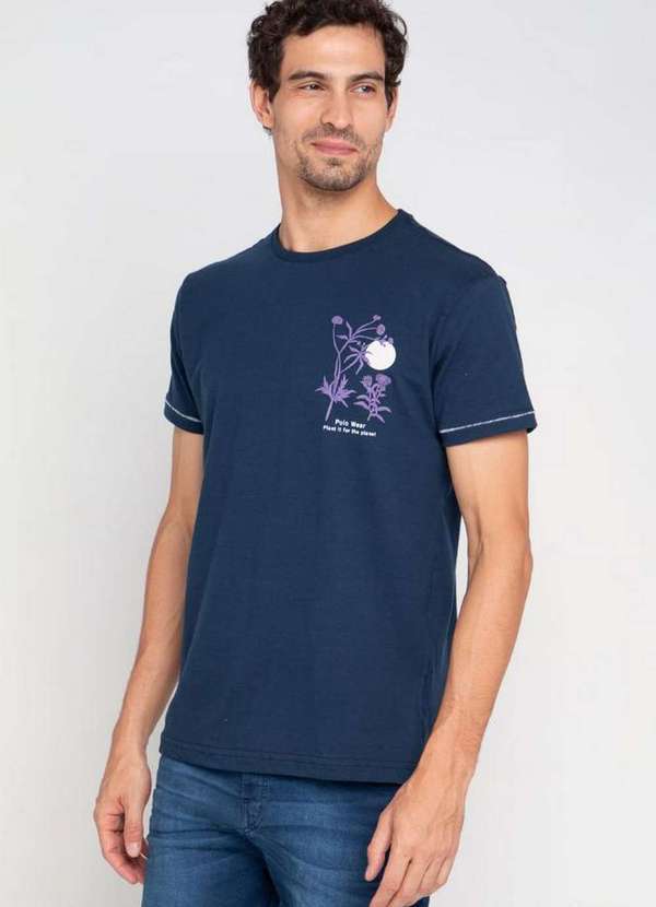 Polo Wear - Camiseta Masculina Plant Planet Polo Wear Azul Escuro Azul Escuro
