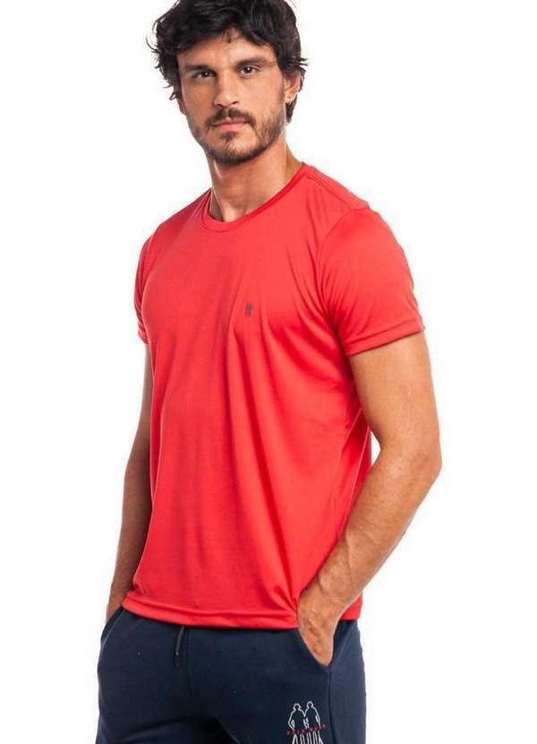 Polo Wear - Camiseta Masculina Pw Sports Lisa Polo Wear Vermelho Médio Vermelho Médio