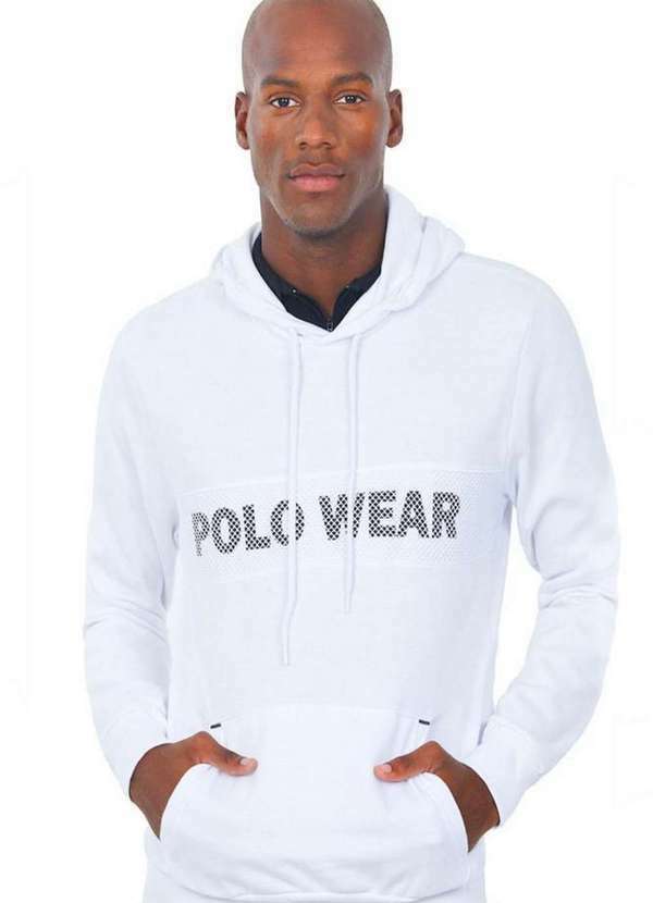 Polo Wear - Blusa Masculina Moletom Logo Tela Polo Wear Preto Preto