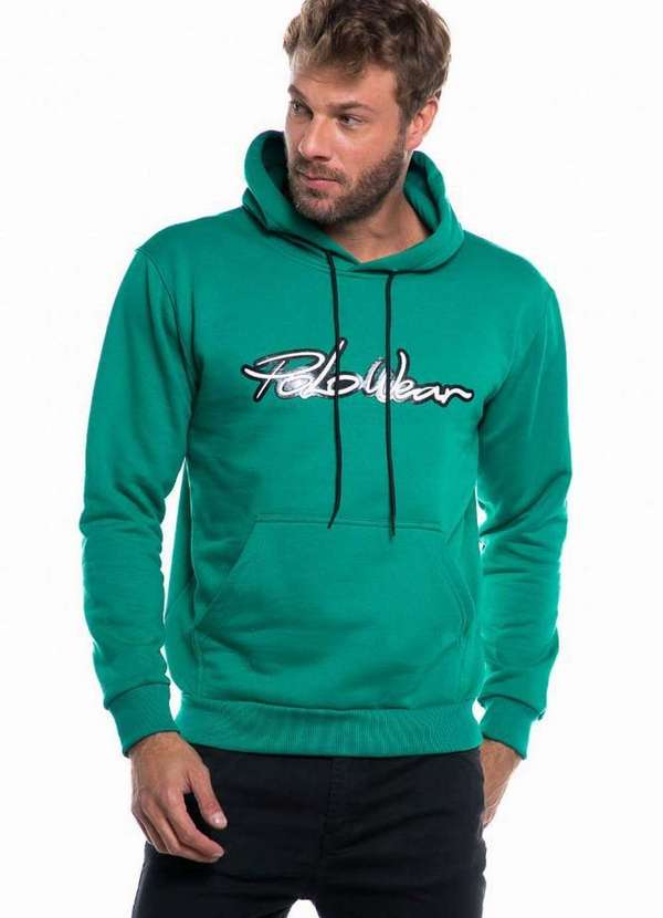 Polo Wear Blusa Masculina Moletom Metasports Polo Wear Verde Médio Verde  Médio