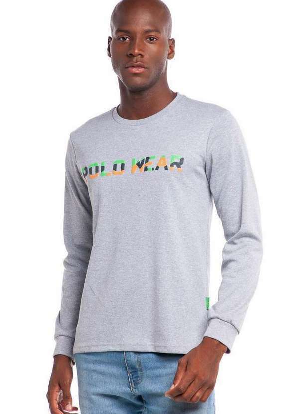 Polo Wear - Blusa Masculino Moletinho Suedine Polo Wear Cinza Médio Cinza Médio