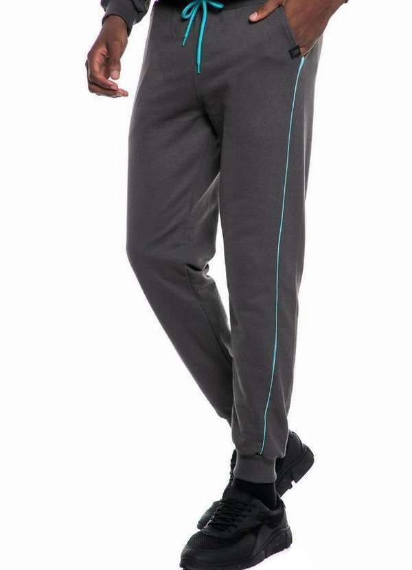 Polo Wear - Calça Masculina Moletom Bolso Lateral Polo Wear Cinza Escuro Cinza Escuro