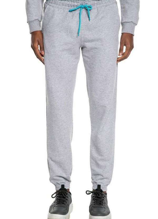 Polo Wear - Calça Masculina Moletom Regular Polo Wear Cinza Médio Cinza Médio